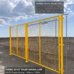 Hàng rào cách ly nhà xưởng khung 1.84m x 1.90m, trụ 2m, mắt lưới 60x60mm